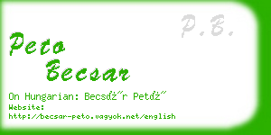 peto becsar business card